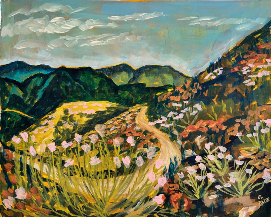 California San Gabriel Mountains Original Artwork - Unframed, 16x20" - El Baker Art