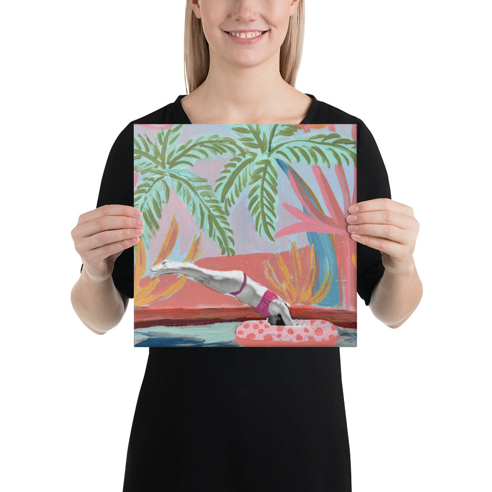 Tropical Swimming Pool Canvas Print