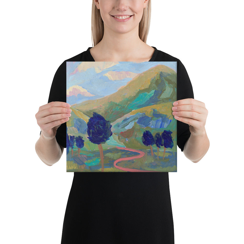 Blue Mountain Wall Art Nature Forest Canvas Print