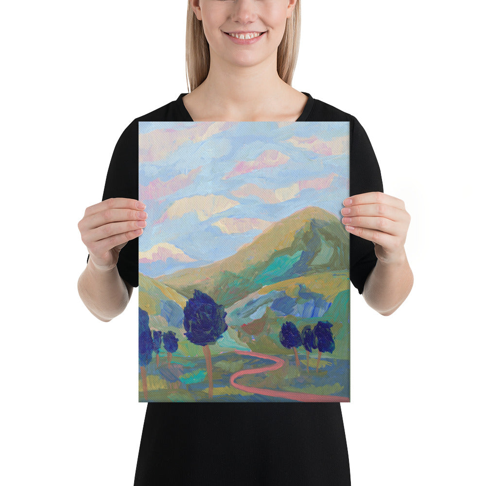 Blue Mountain Wall Art Nature Forest Canvas Print