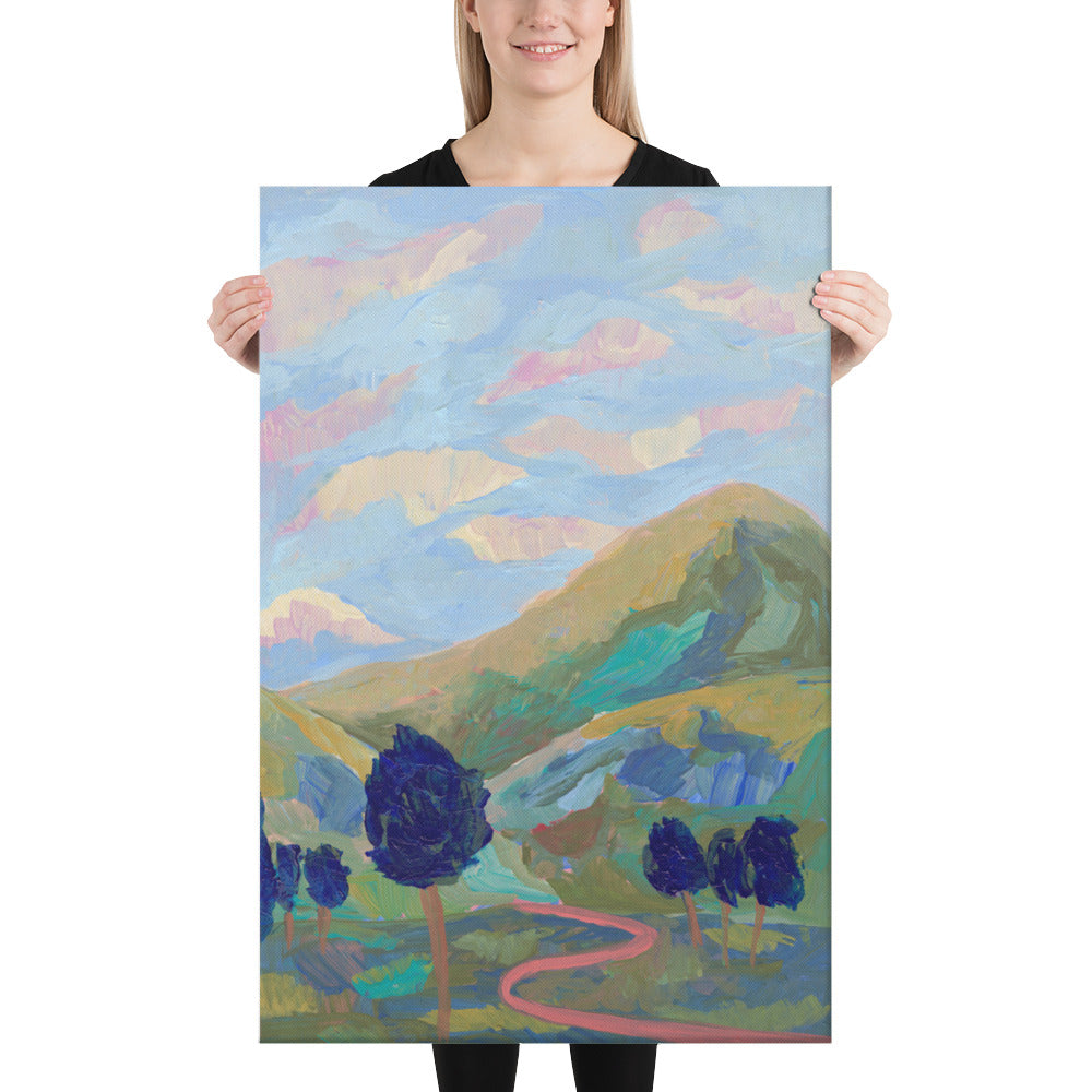 Blue Mountain Wall Art Nature Forest Canvas Print