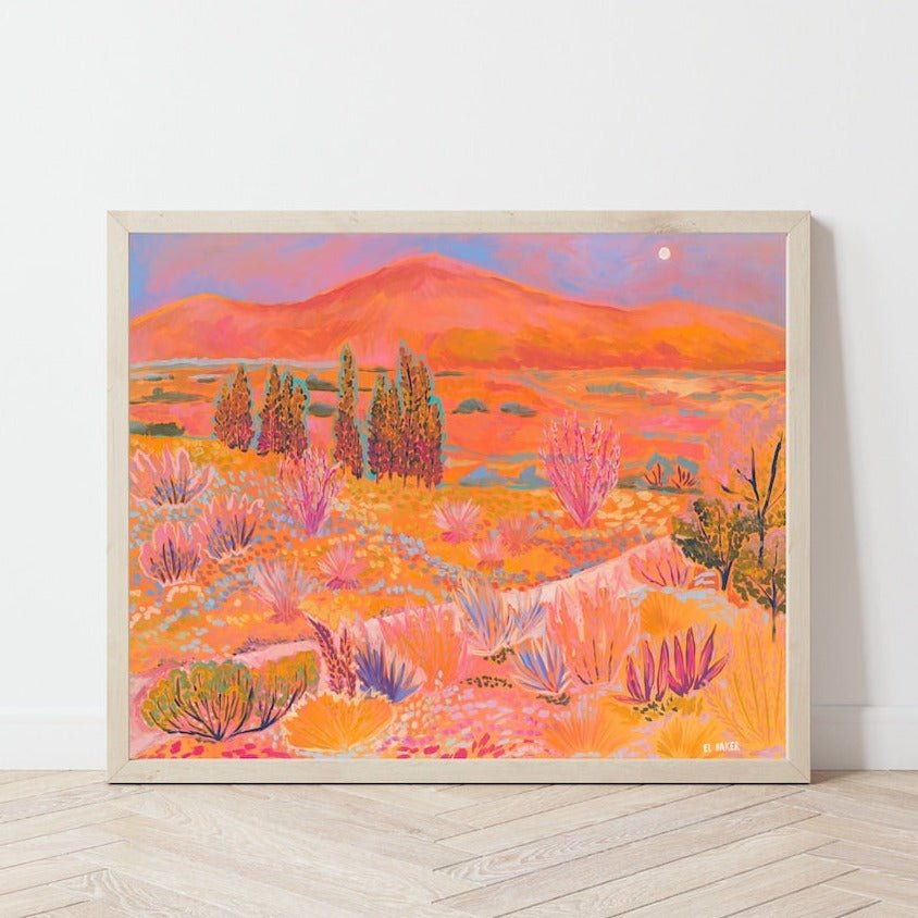 Colorful Western Mountain Desert Print - El Baker Art