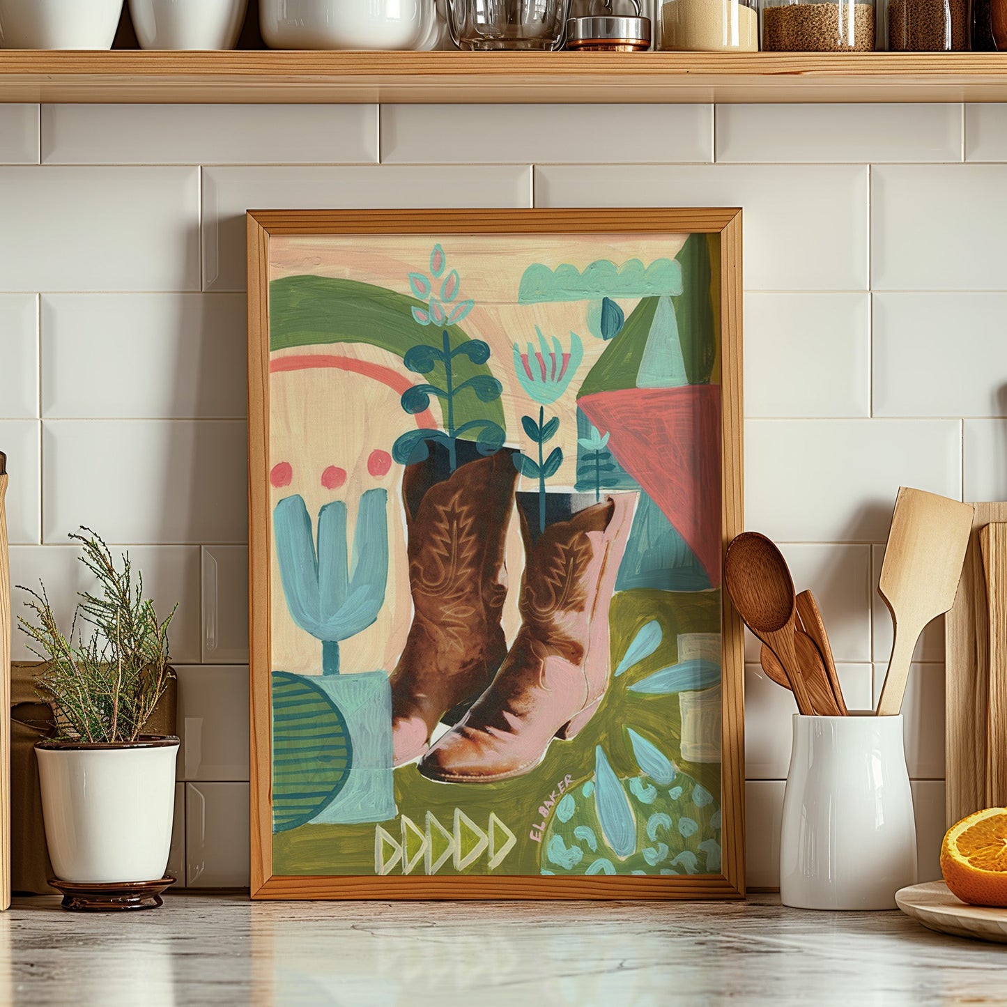 Cowboy Boots Print - El Baker Art