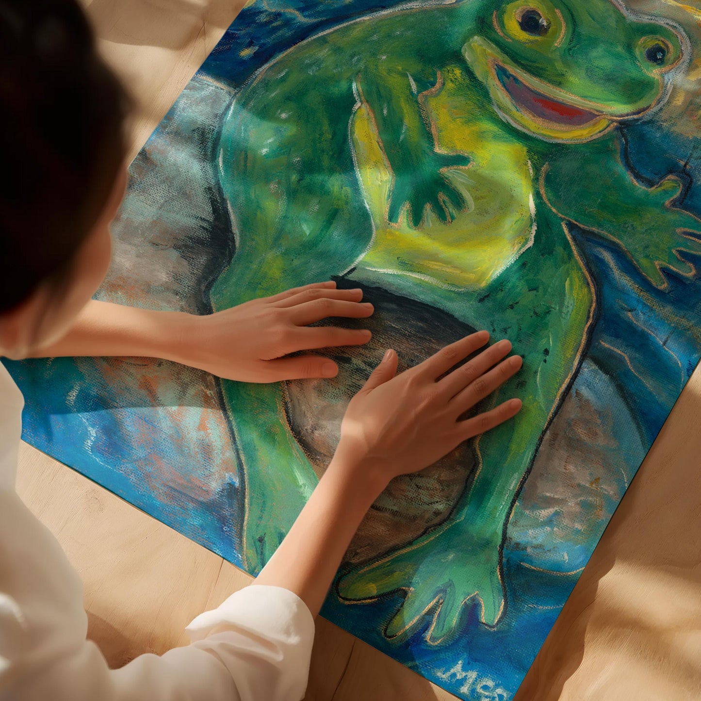 GUEST ARTIST | Frog Crown Prince Original Oil Painting Poster | Kids Bedroom Playroom Decor | Whimsical Nursery Wall Art