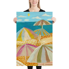 Load image into Gallery viewer, Beach Umbrellas California Coastal Print
