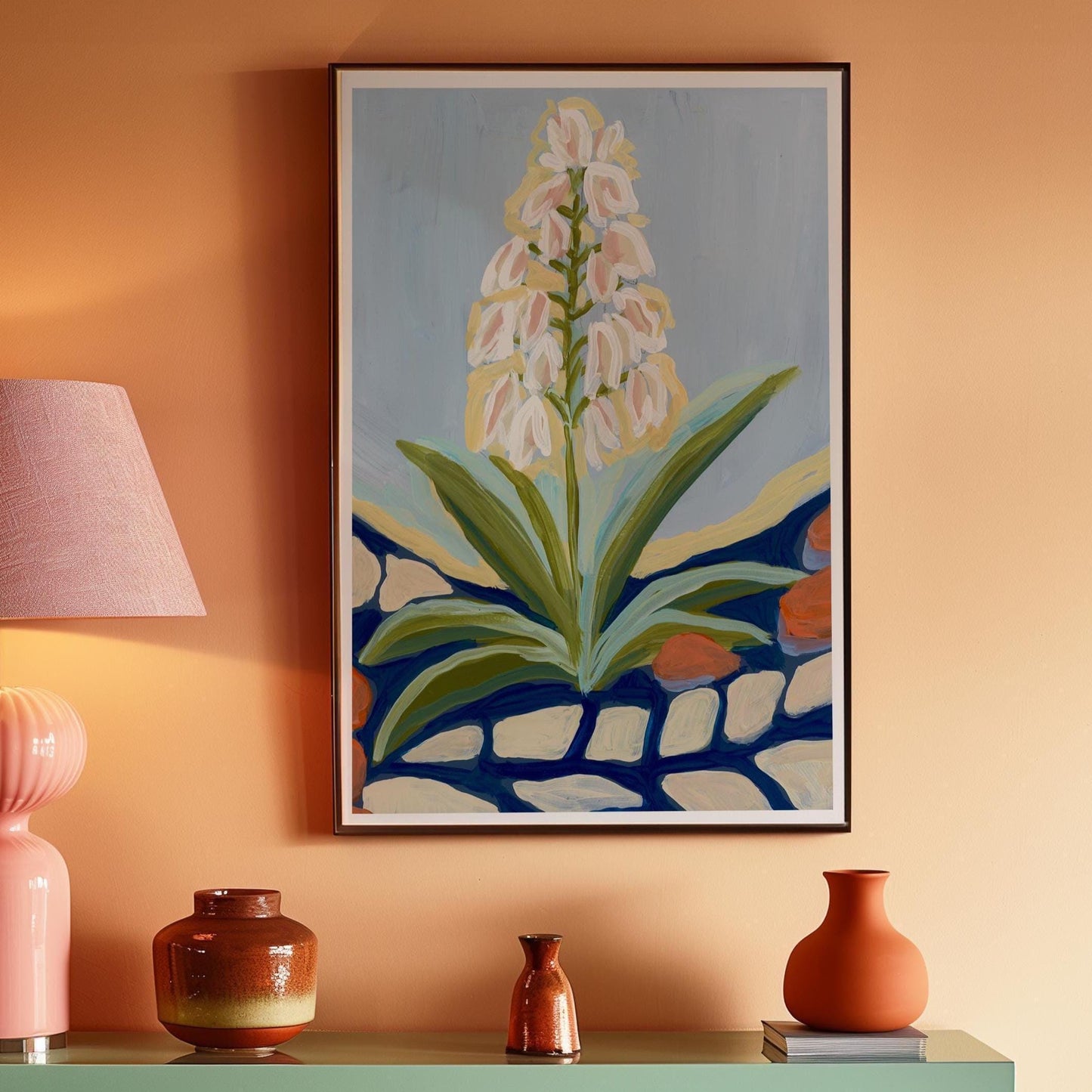 Yucca Plant Print: Desert Botanical Art, Retro Floral Landscape