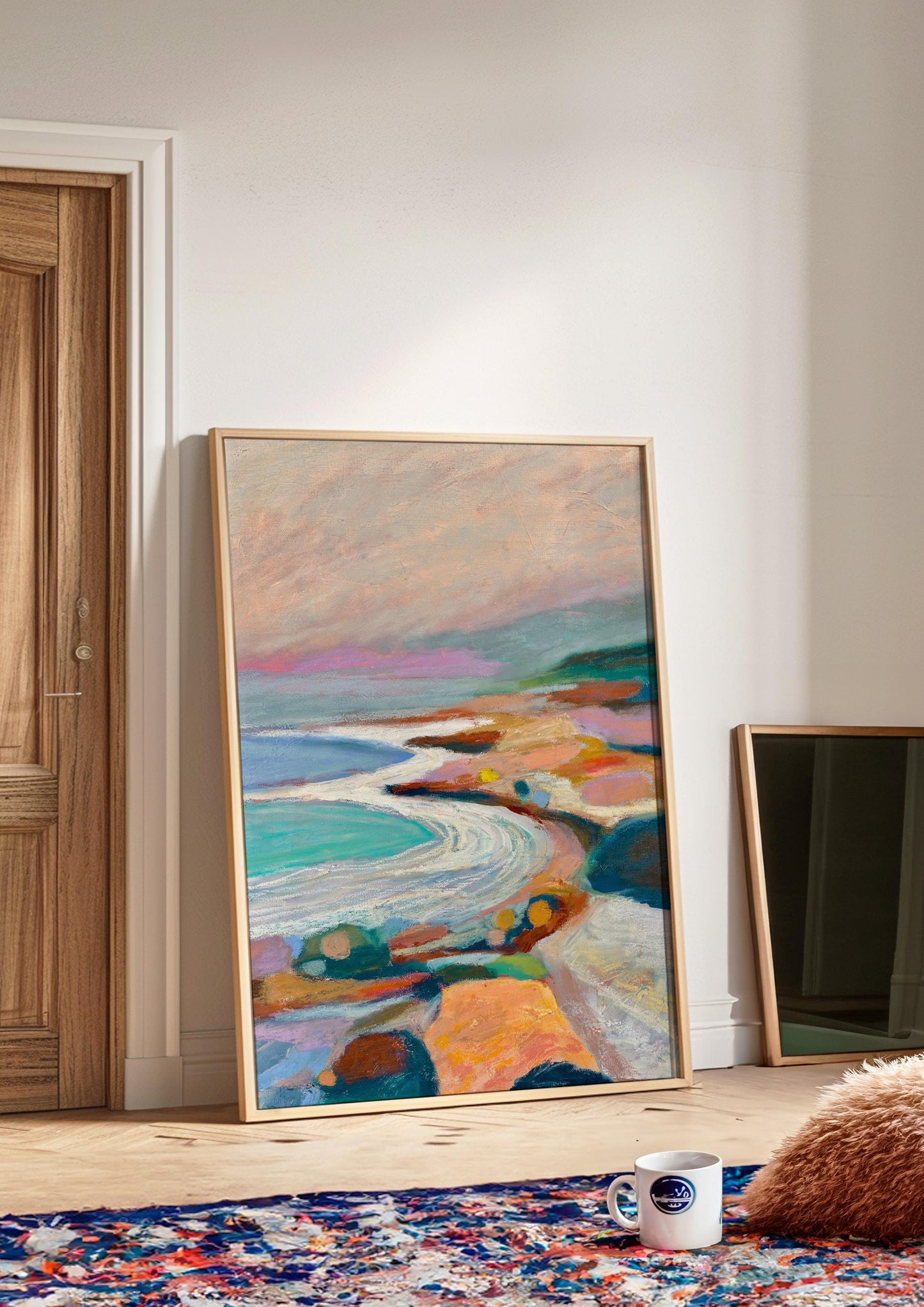 Santa Barbara Coastline | California Oil Pastel Print | Fine Art Wall Décor | Coastal Landscape Gift | Boho Beach Home