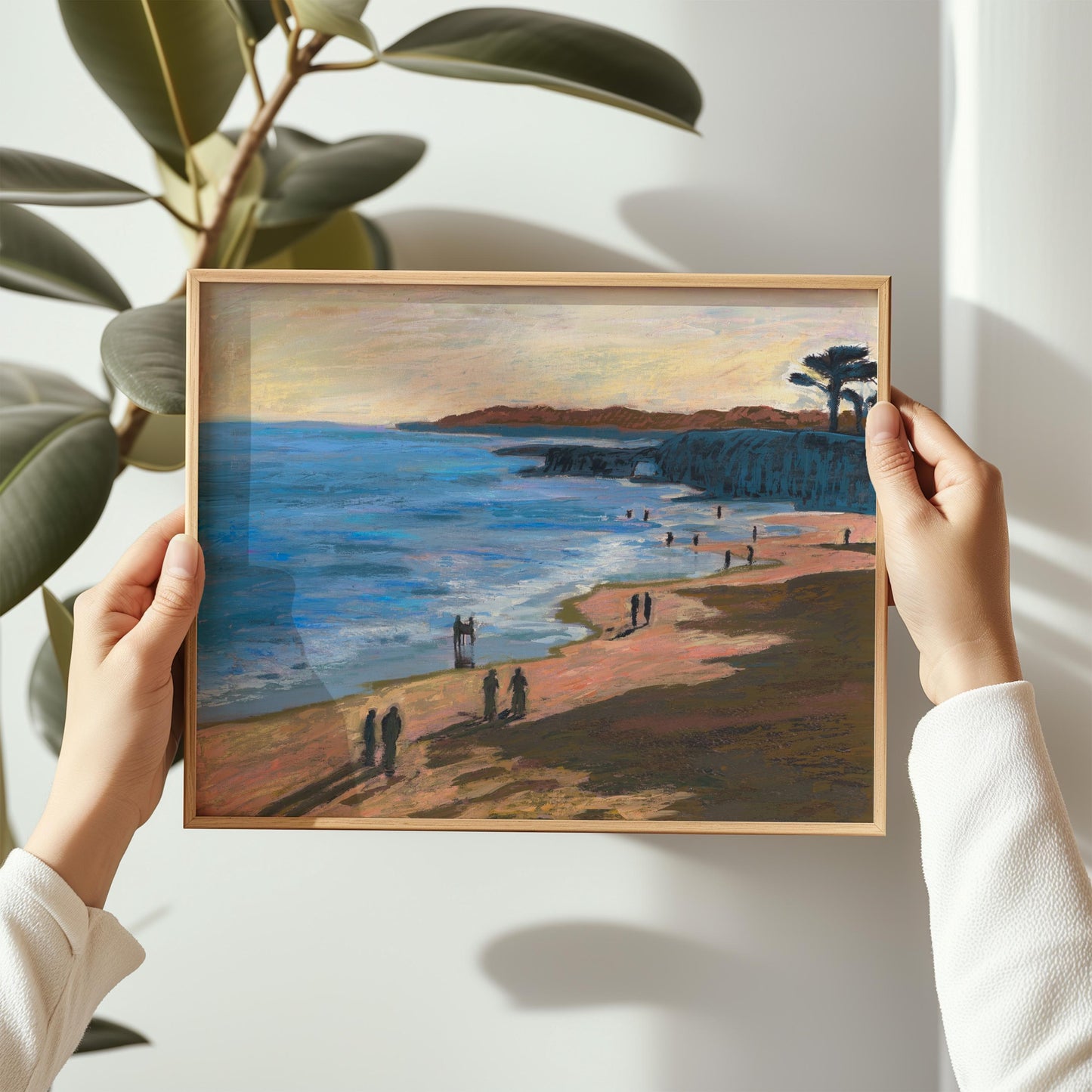Santa Cruz Ocean Bluff Print | Mid-Century Modern Coastal Art