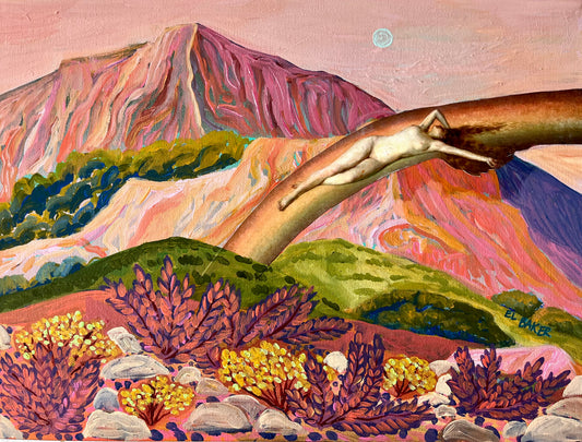 California Rainbow Mountain Landscape Original Artwork - 12x16"