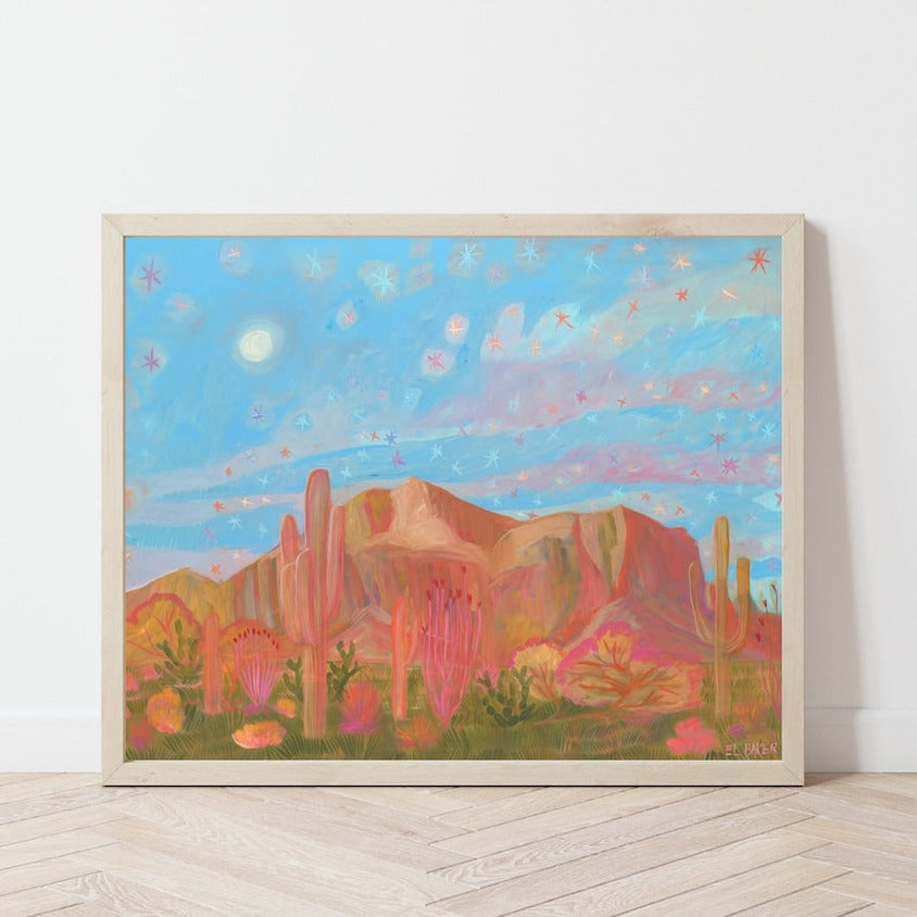 Arizona Superstition Mountains Landscape Print