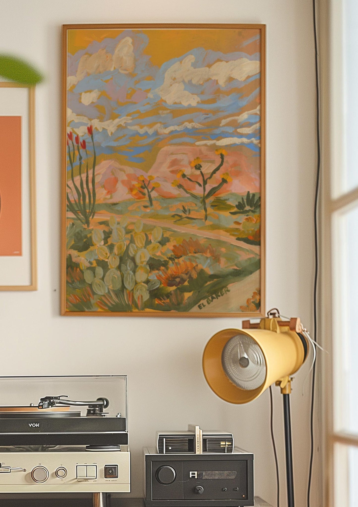 Yellow Southwestern Desert Landscape Print