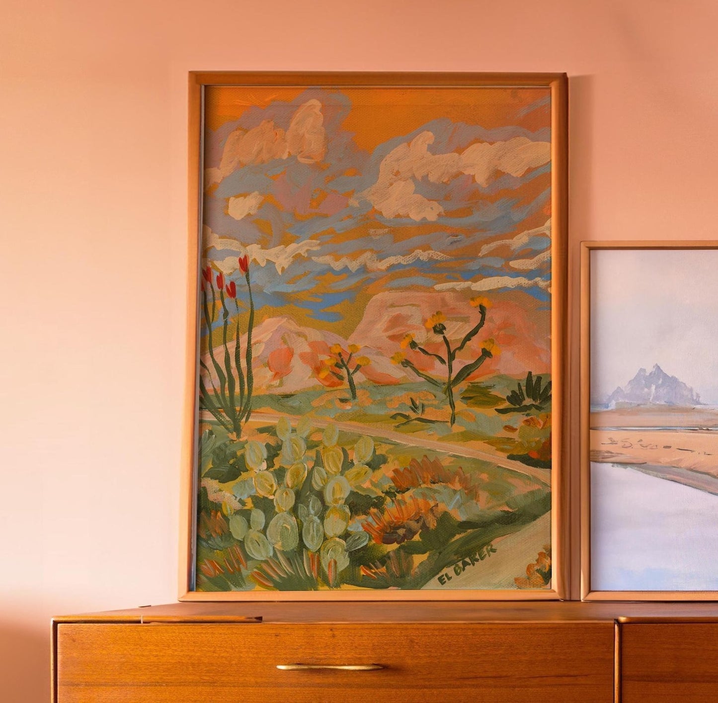 Yellow Southwestern Desert Landscape Print