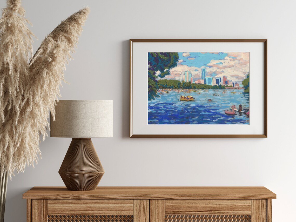 Lady Bird Lake Austin Print - El Baker Art