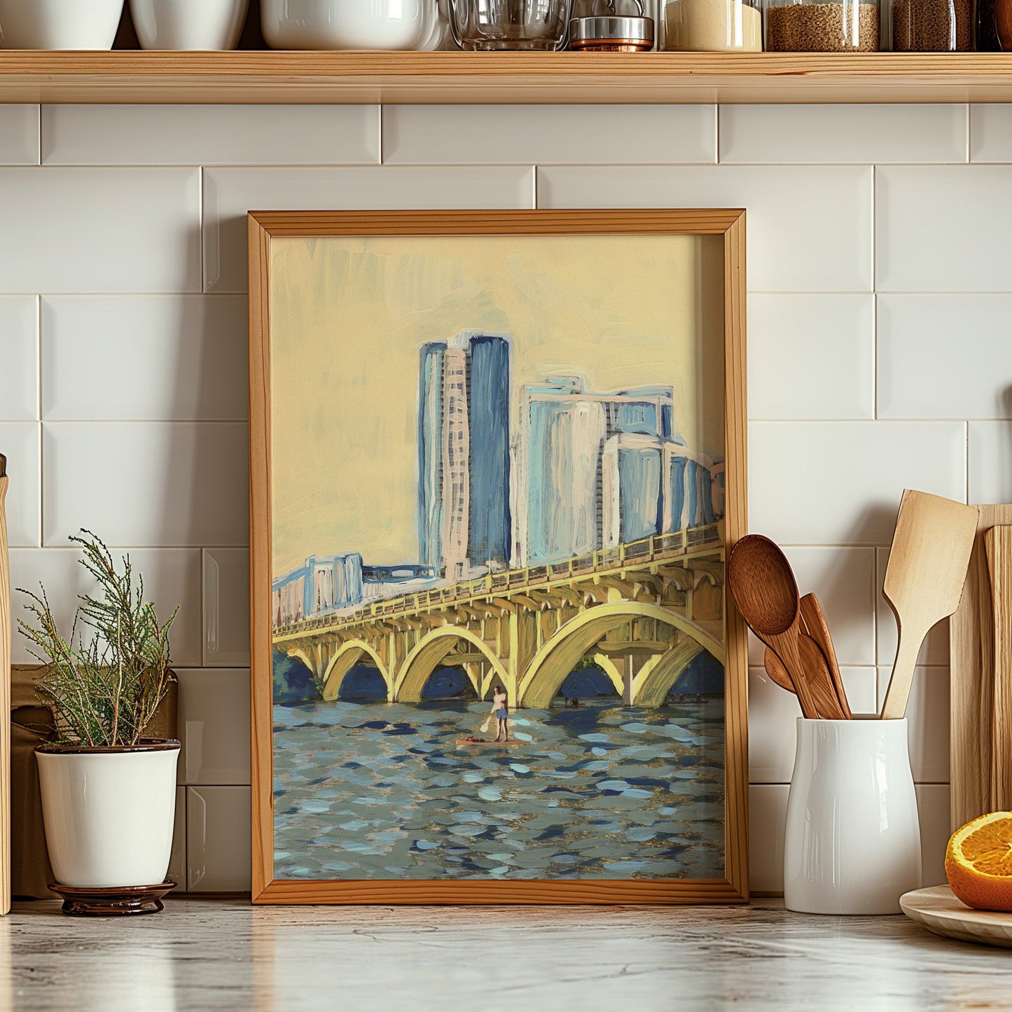 Lady Bird Lake SUP Print - El Baker Art