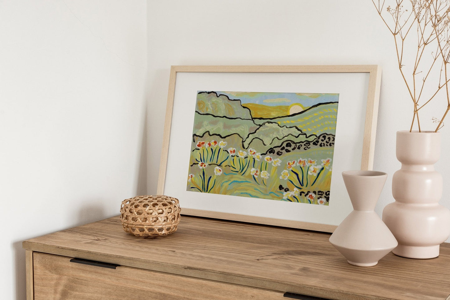 Light Green Landscape Print - El Baker Art