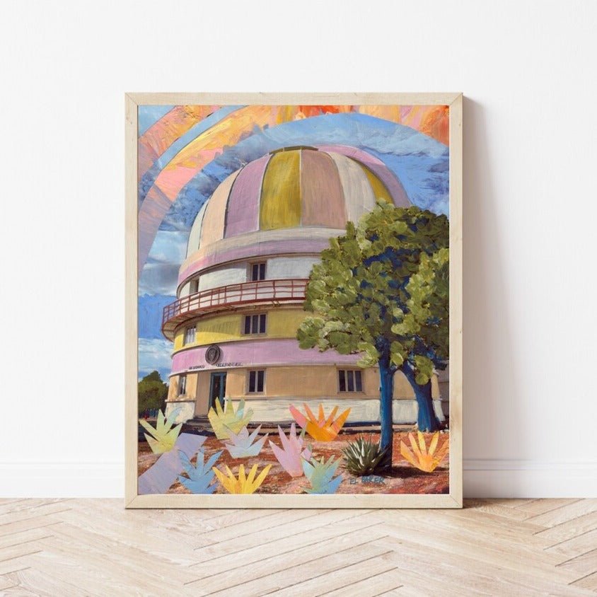 McDonald Observatory Mixed Media Collage Print - El Baker Art