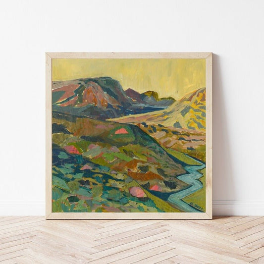 Midcentury Modern Canyon Western Landscape Print - El Baker Art