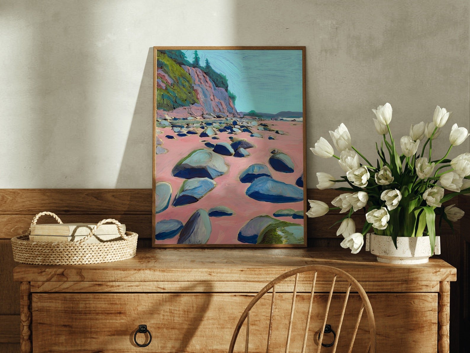 Montecito California Beach Rocks Art Print - El Baker Art