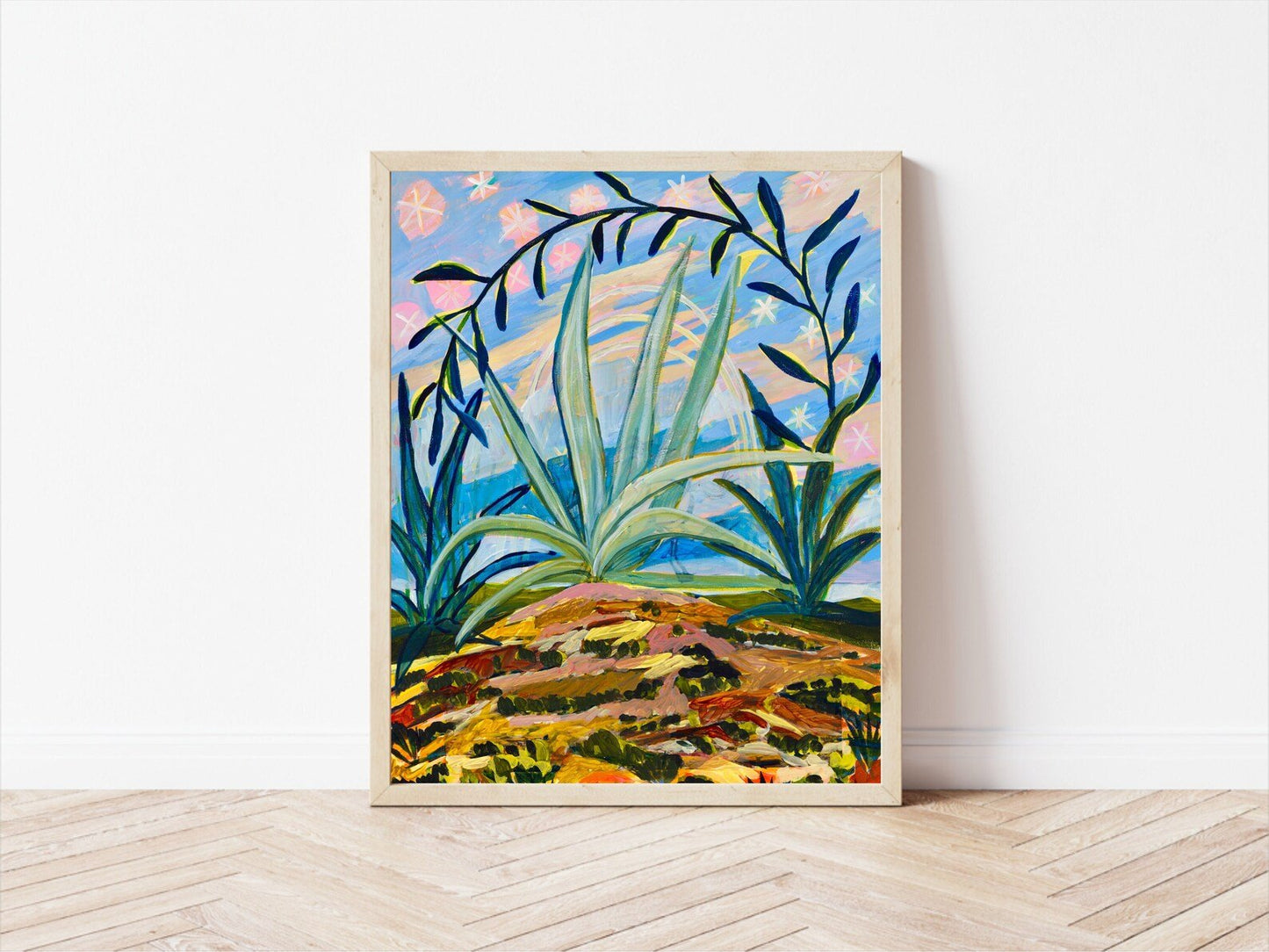 Rainbow Agave Plants Botanical Print - El Baker Art