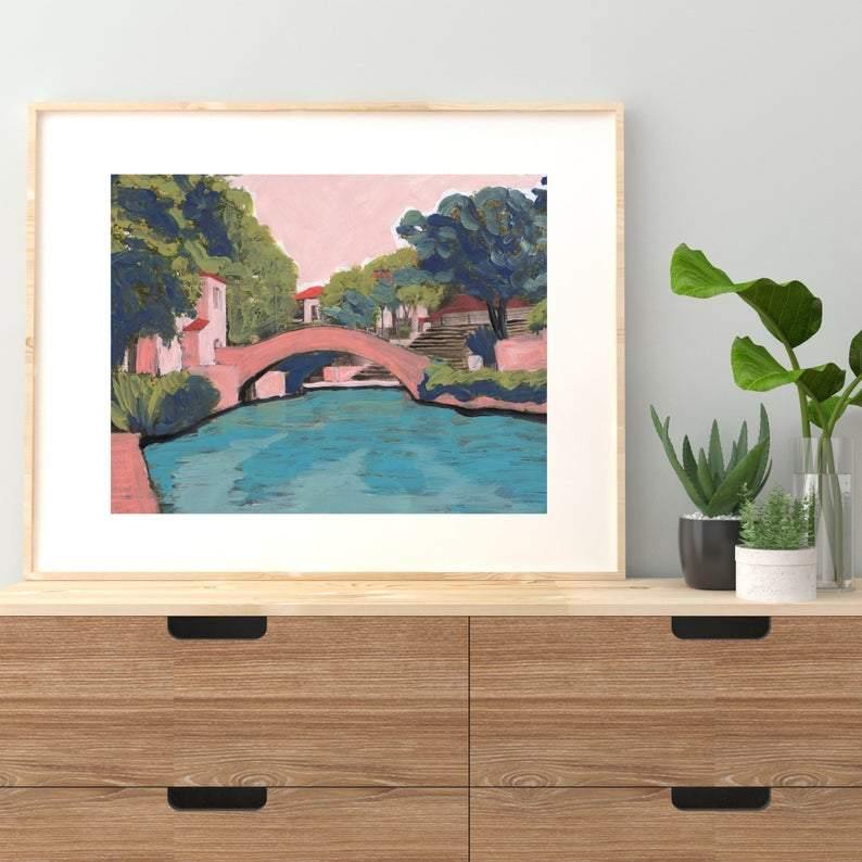 San Antonio Riverwalk Print - El Baker Art