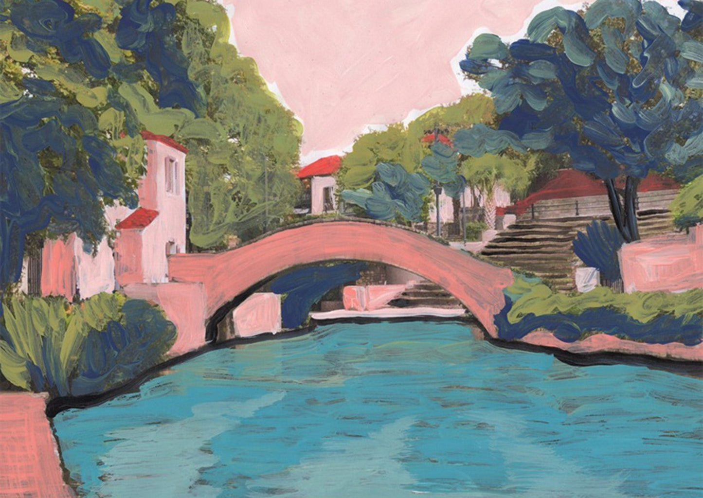 San Antonio Riverwalk Print - El Baker Art