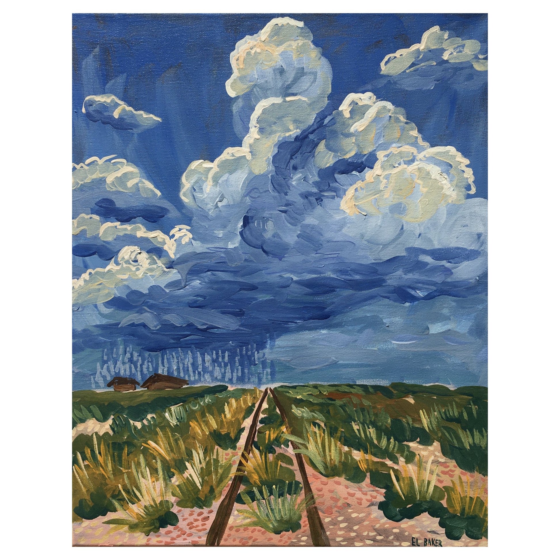 Storm Clouds of West Texas Original Artwork - El Baker Art
