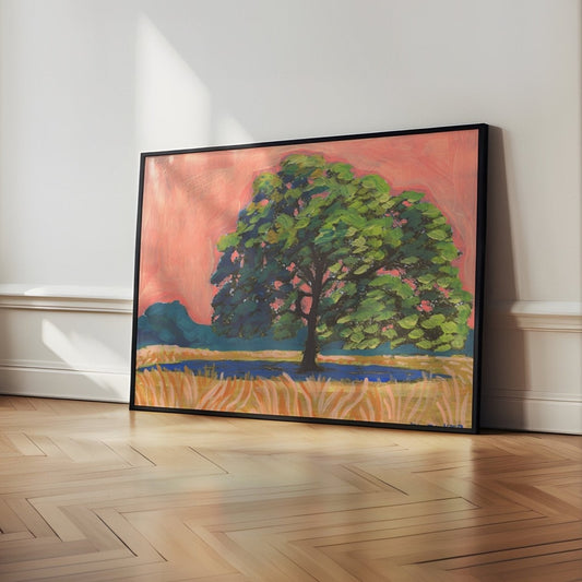 Sunset Texas Live Oak Tree Print - El Baker Art