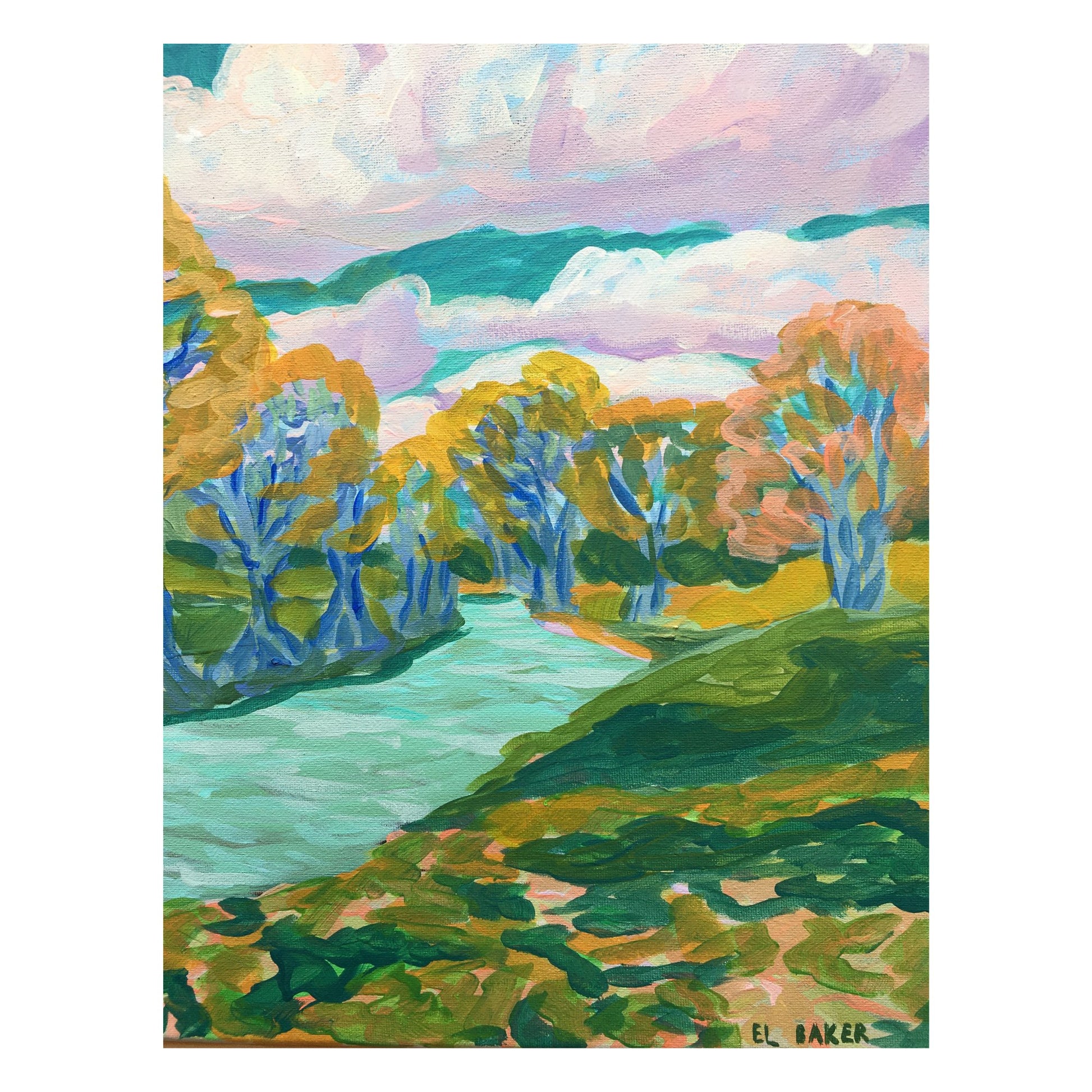 Texas Hill Country River Original Artwork - El Baker Art