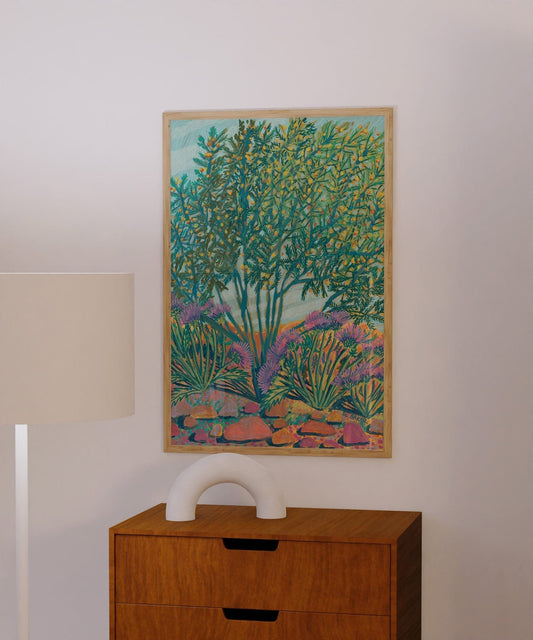 Texas Wildflower and Native Tree Print - El Baker Art