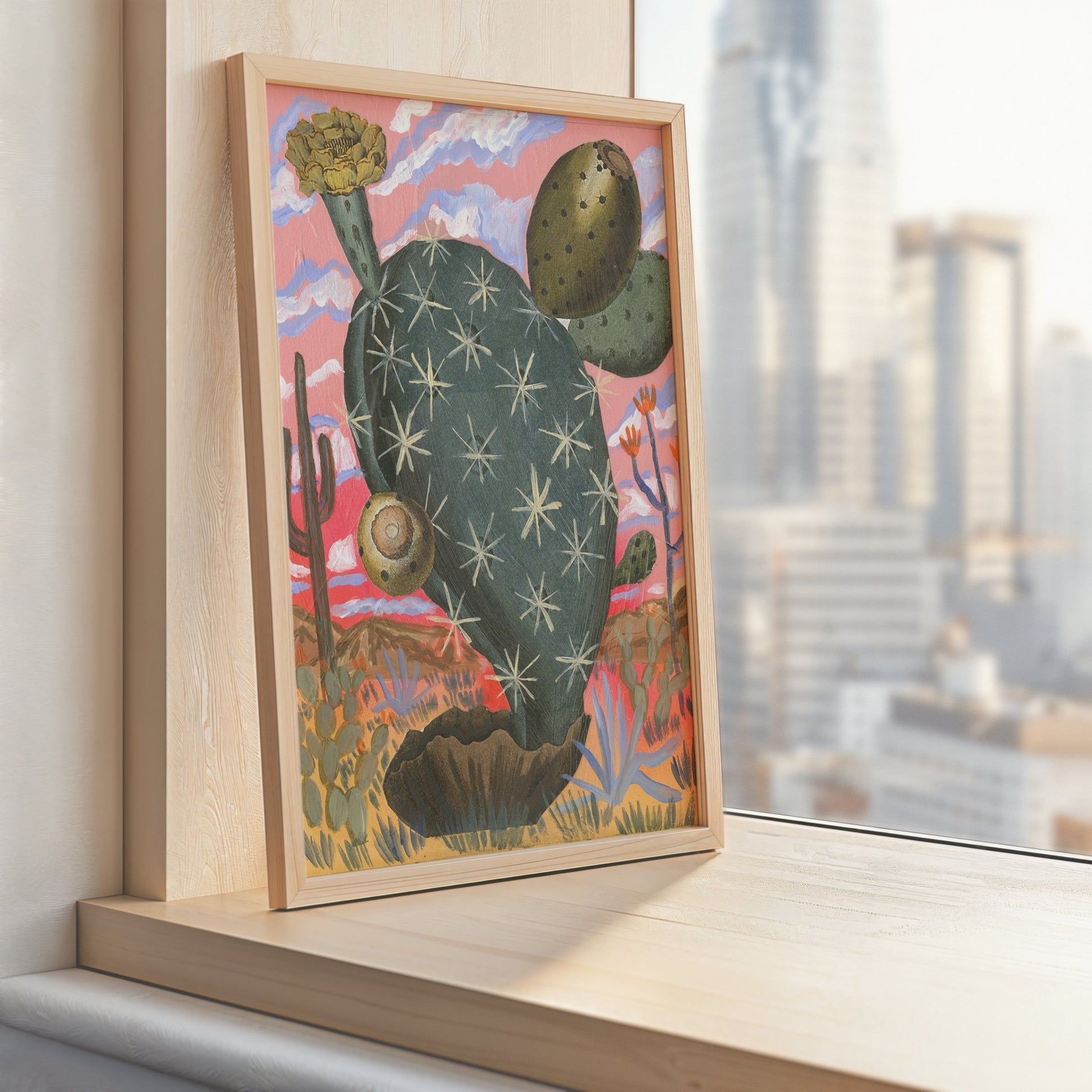 prickly pear cactus wall art Vintage Cactus Wall Art – Prickly Pear Print