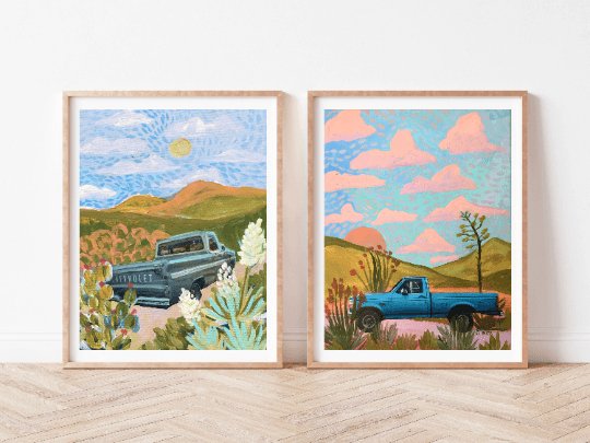 Vintage Truck West Texas Landscape Print - El Baker Art