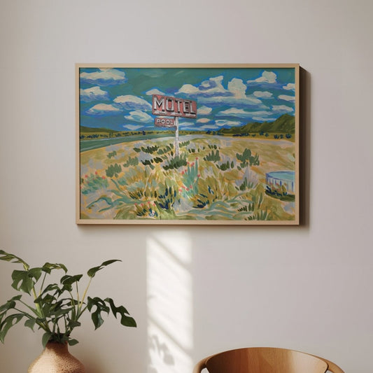 West Texas Motel Collage Print - El Baker Art