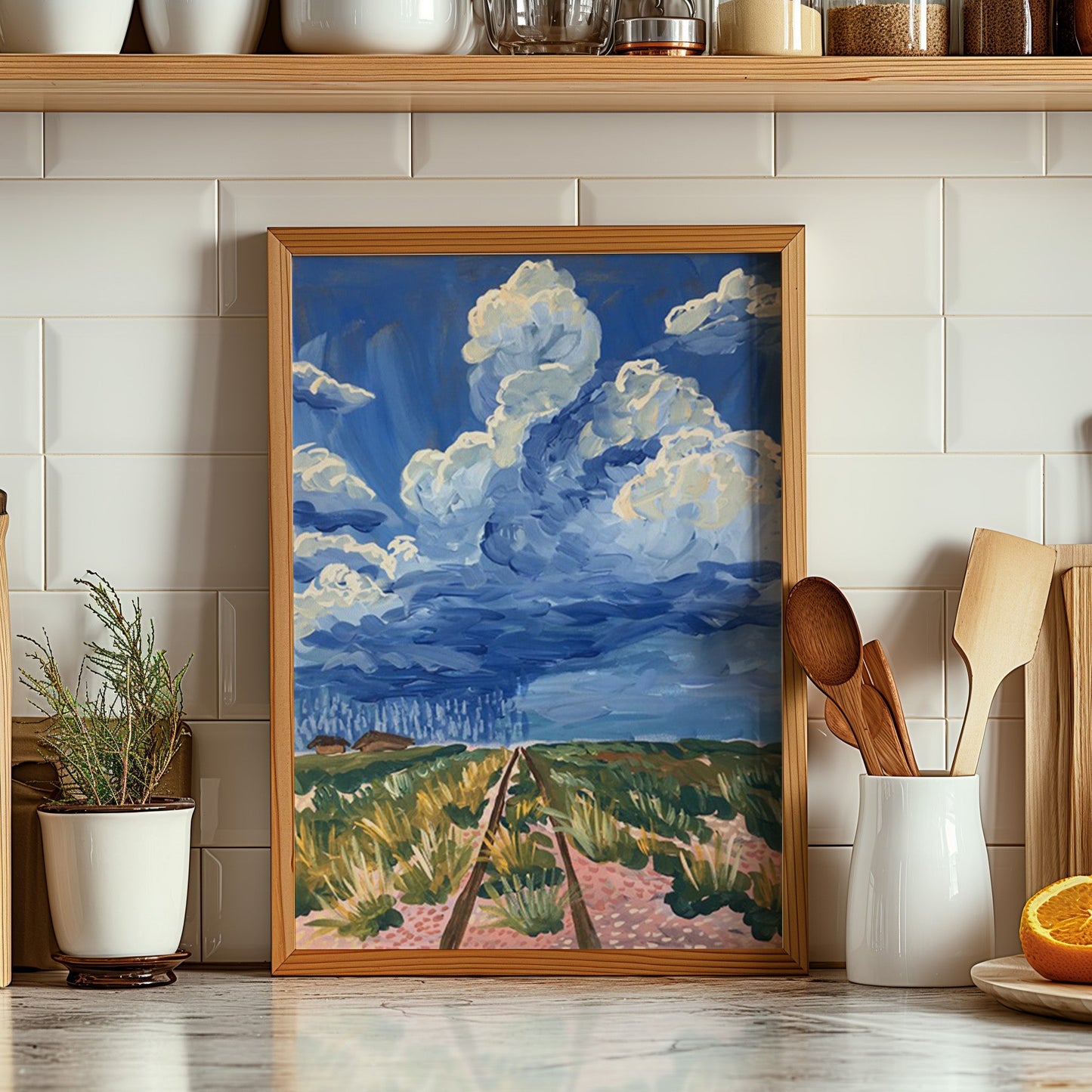 West Texas Rain Clouds Landscape Print - El Baker Art