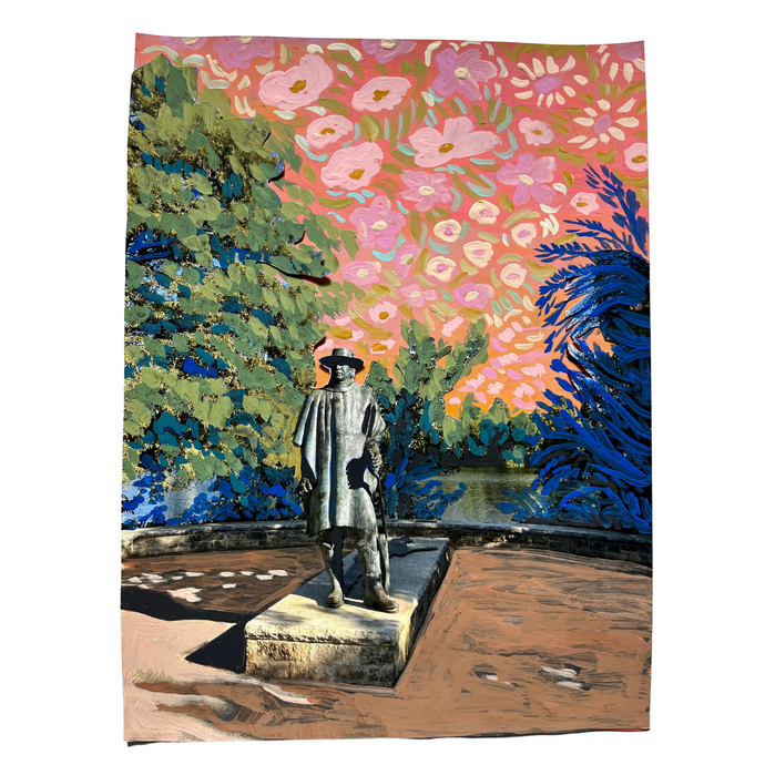 Austin Stevie Ray Vaughan Statue Collage Original Artwork - El Baker Art