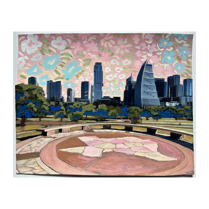 Austin Skyline Collage Original Artwork - El Baker Art