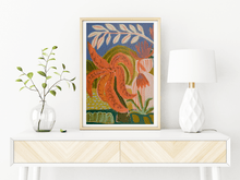 Load image into Gallery viewer, Peach Palms Floral Still Life Print
