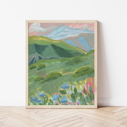 Colorado Pastel Mountain Landscape Print