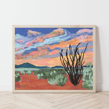 Load image into Gallery viewer, West Texas Ocotillo Sunset Print
