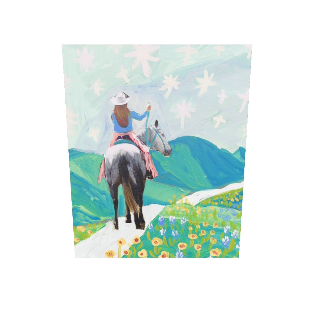 Texas Wildflowers Cowgirl Canvas Print