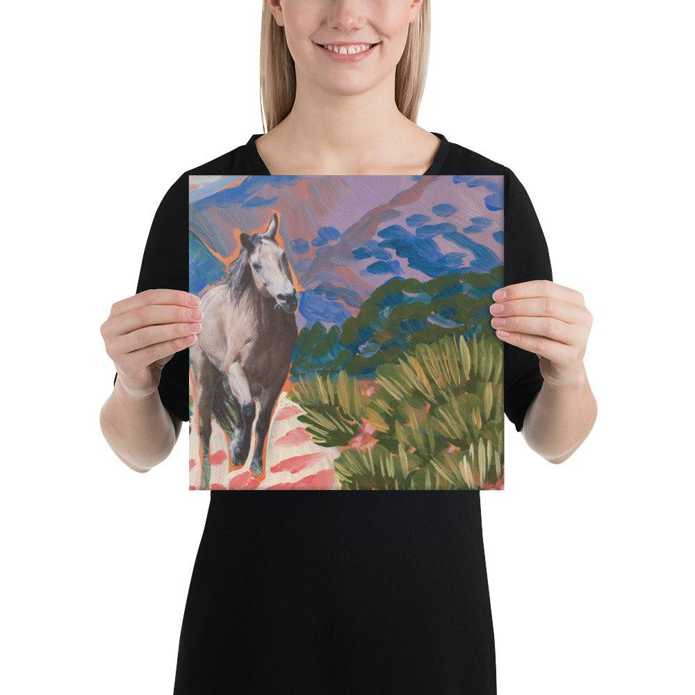 Colorful Southwestern Desert Horse Canvas Print