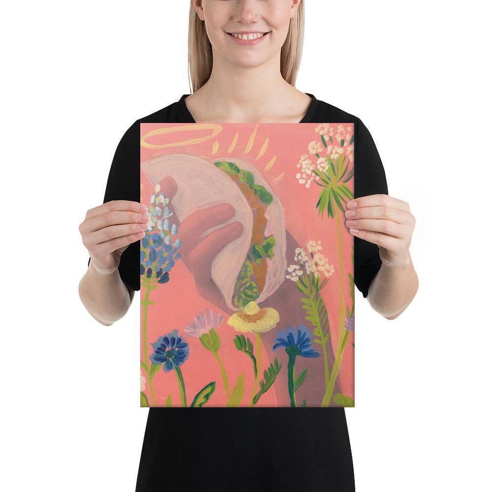 Colorful Wildflower Taco Canvas Print