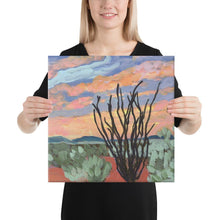 Load image into Gallery viewer, West Texas Sunset Ocotillo Canvas Print

