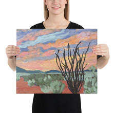 Load image into Gallery viewer, West Texas Sunset Ocotillo Canvas Print
