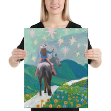 Load image into Gallery viewer, Texas Wildflowers Cowgirl Canvas Print
