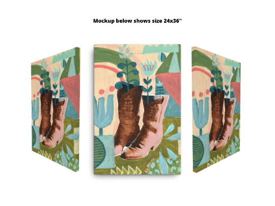 Texas Cowboy Boots Canvas Print - El Baker Art
