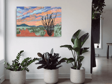 Load image into Gallery viewer, West Texas Sunset Ocotillo Canvas Print
