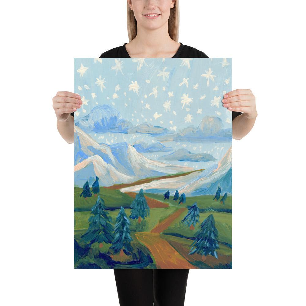 Winter Mountain Landscape Print