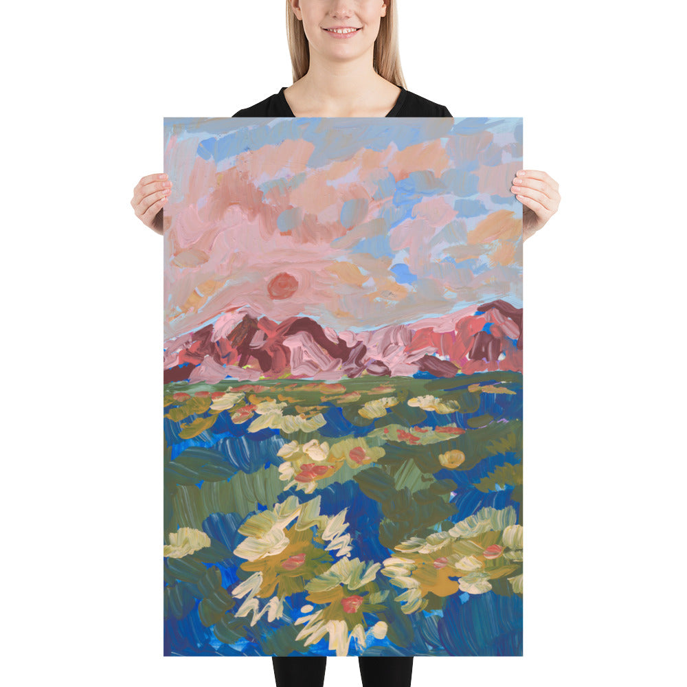 Wildflower Mountain Landscape Print