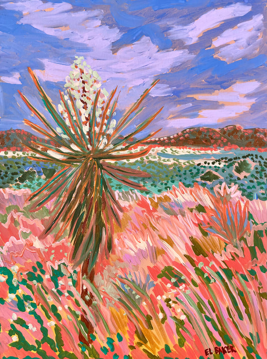 Colorful Yucca of West Texas Original Artwork - El Baker Art