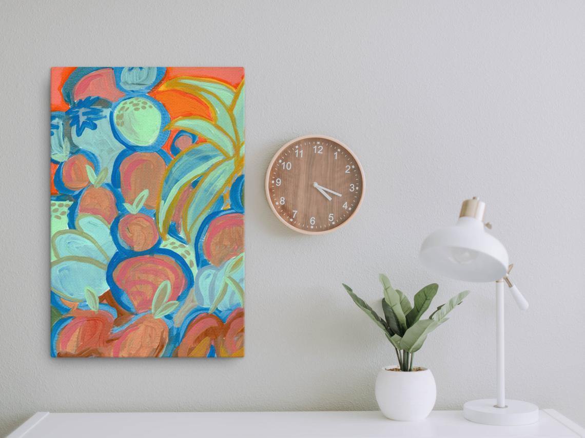 Abstract Fruit Impressionist Oranges Canvas Print